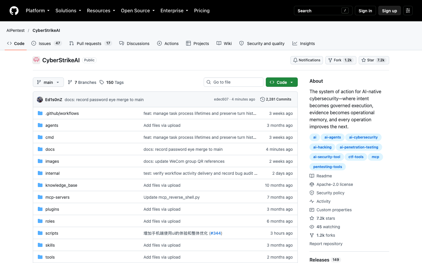 CyberStrikeAI AI-native security operations workspace
